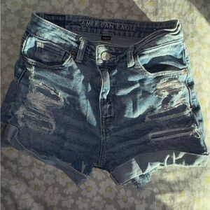 American Eagle Outfitters Distressed Blue Jean Shorts